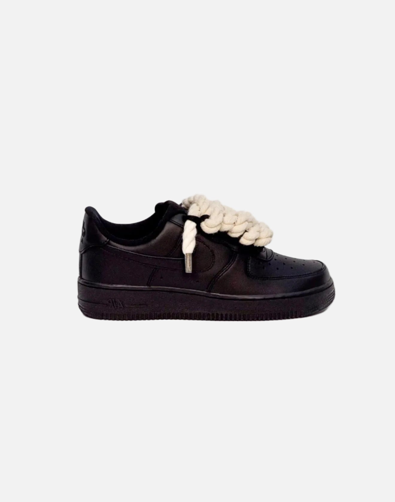 Air Force 1 Black Rope Laces Beige