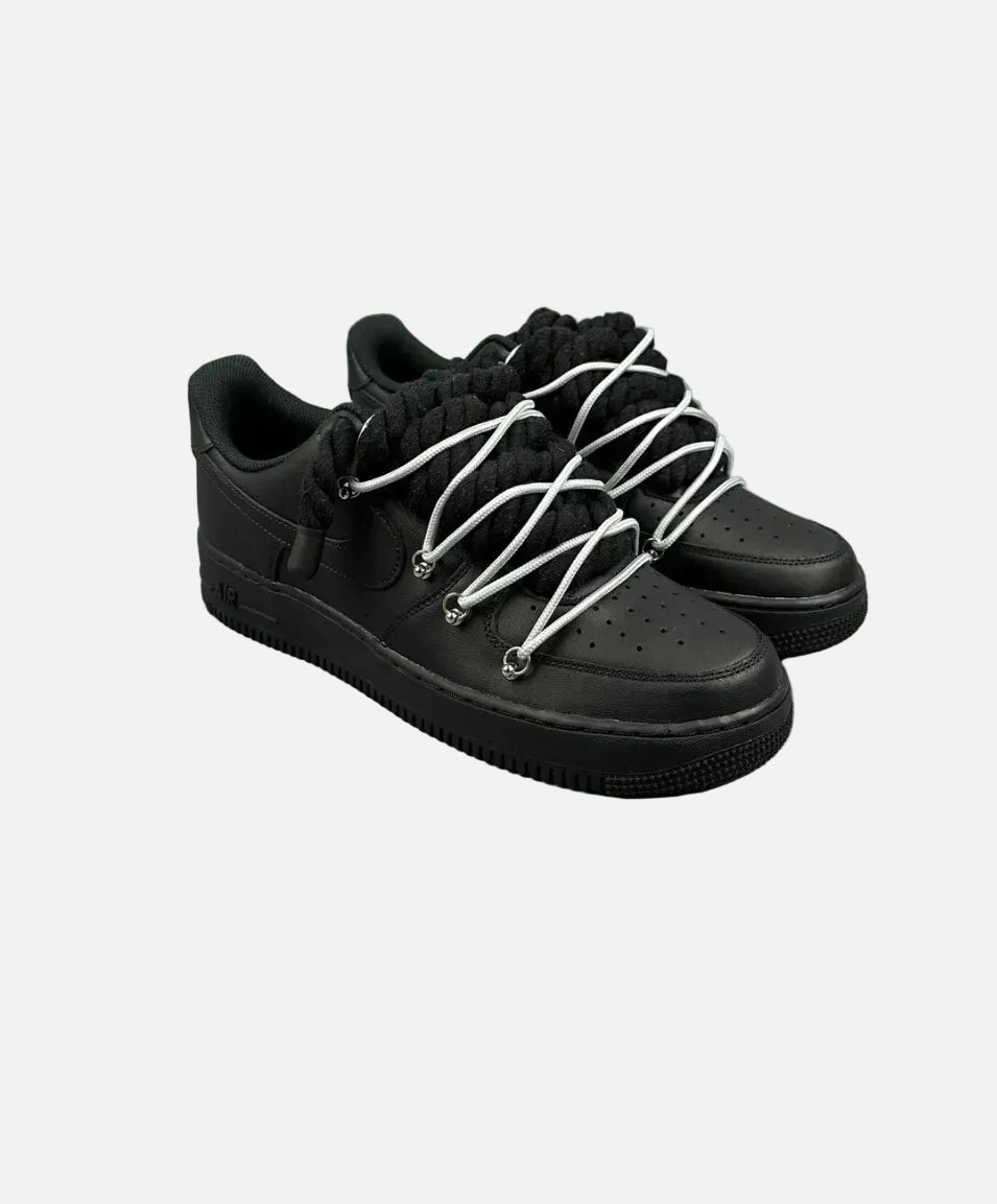Air Force 1 Black Overlaces White