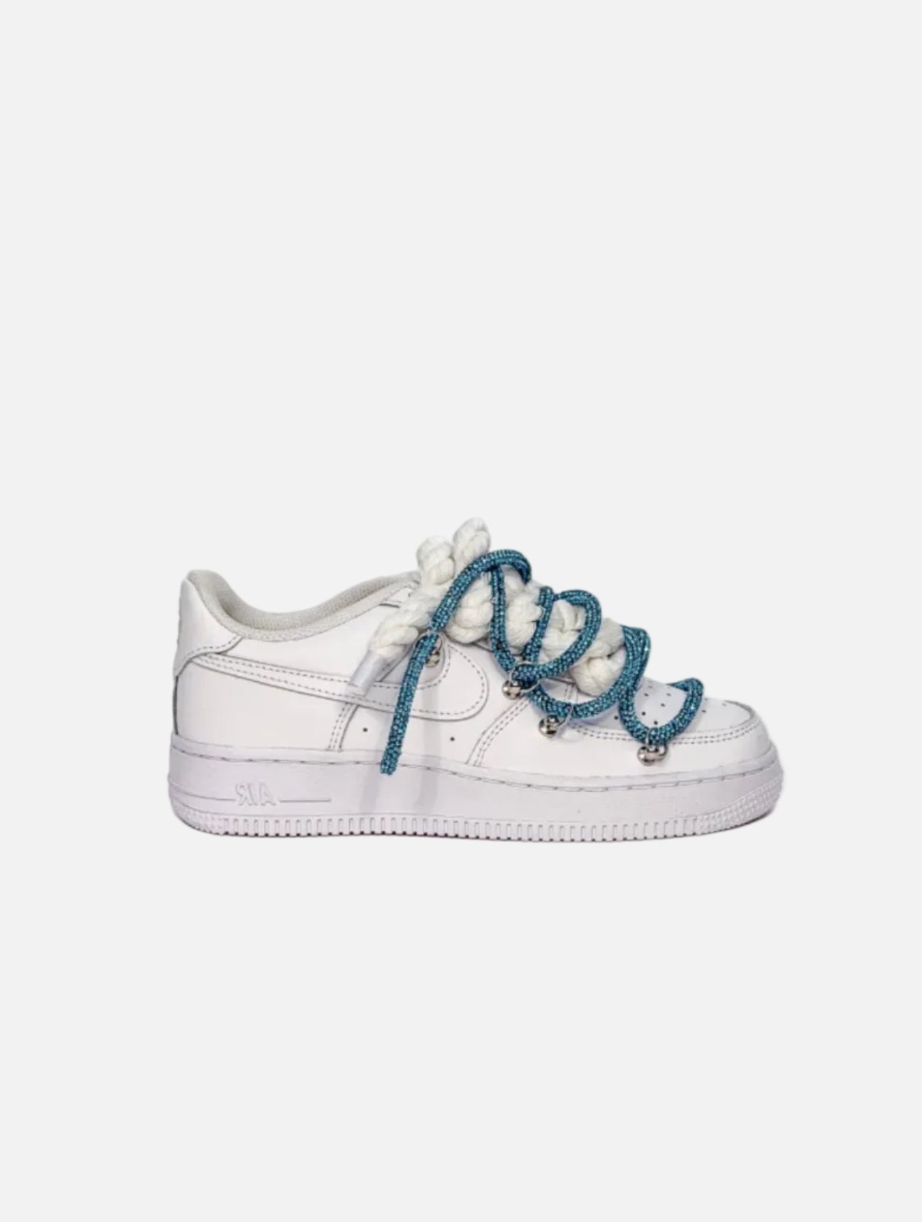 Air Force 1 Overlaces Glitter Azzurro