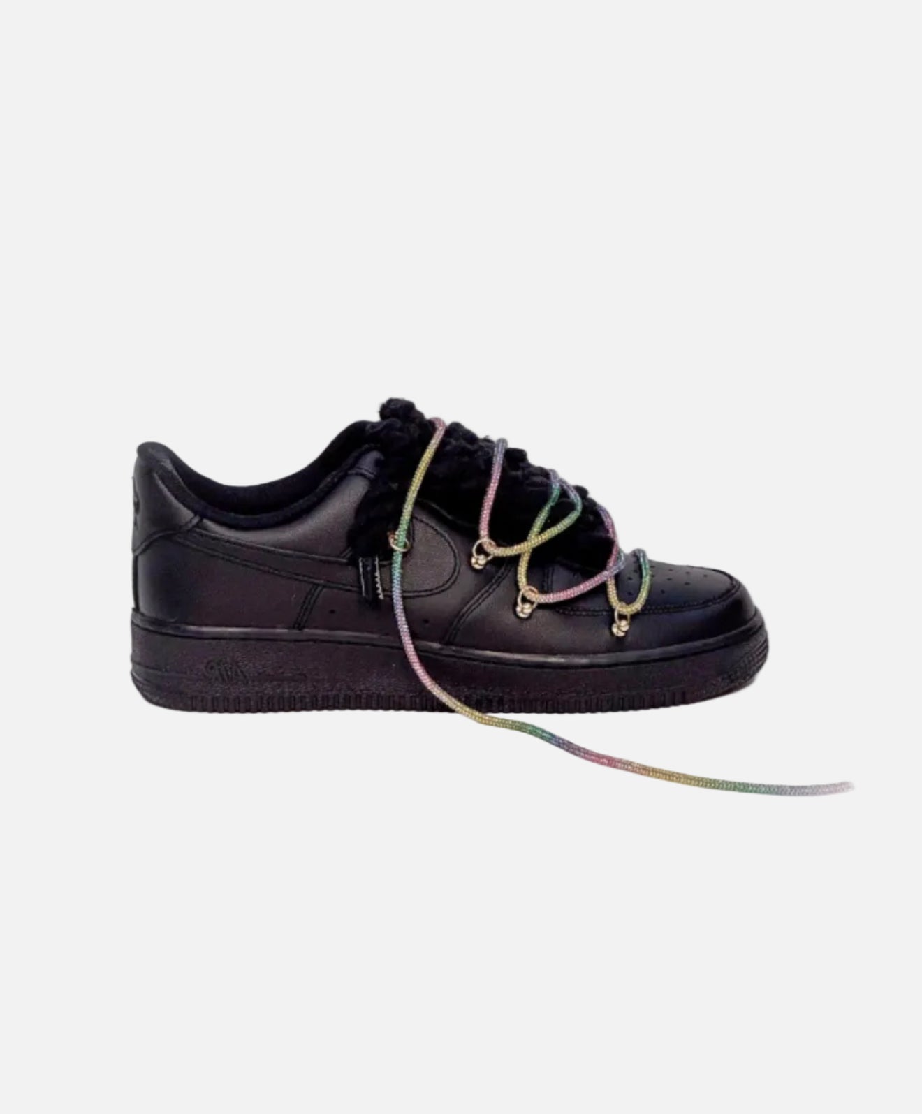 Air Force 1 Black Overlaces Glitter Multicolor
