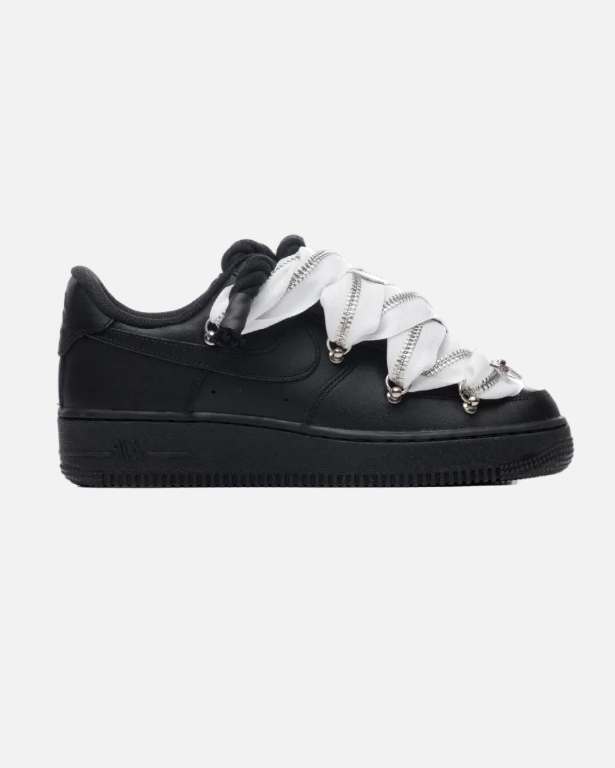 Air Force 1 Black Rope Laces Zip White
