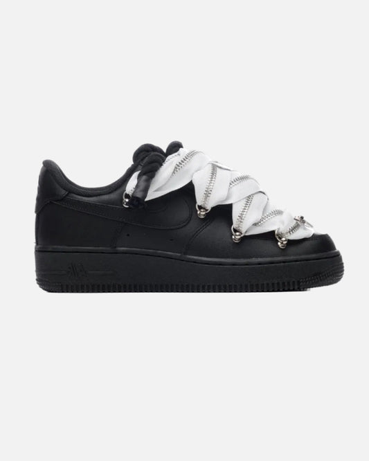 Air Force 1 Black Rope Laces Zip White