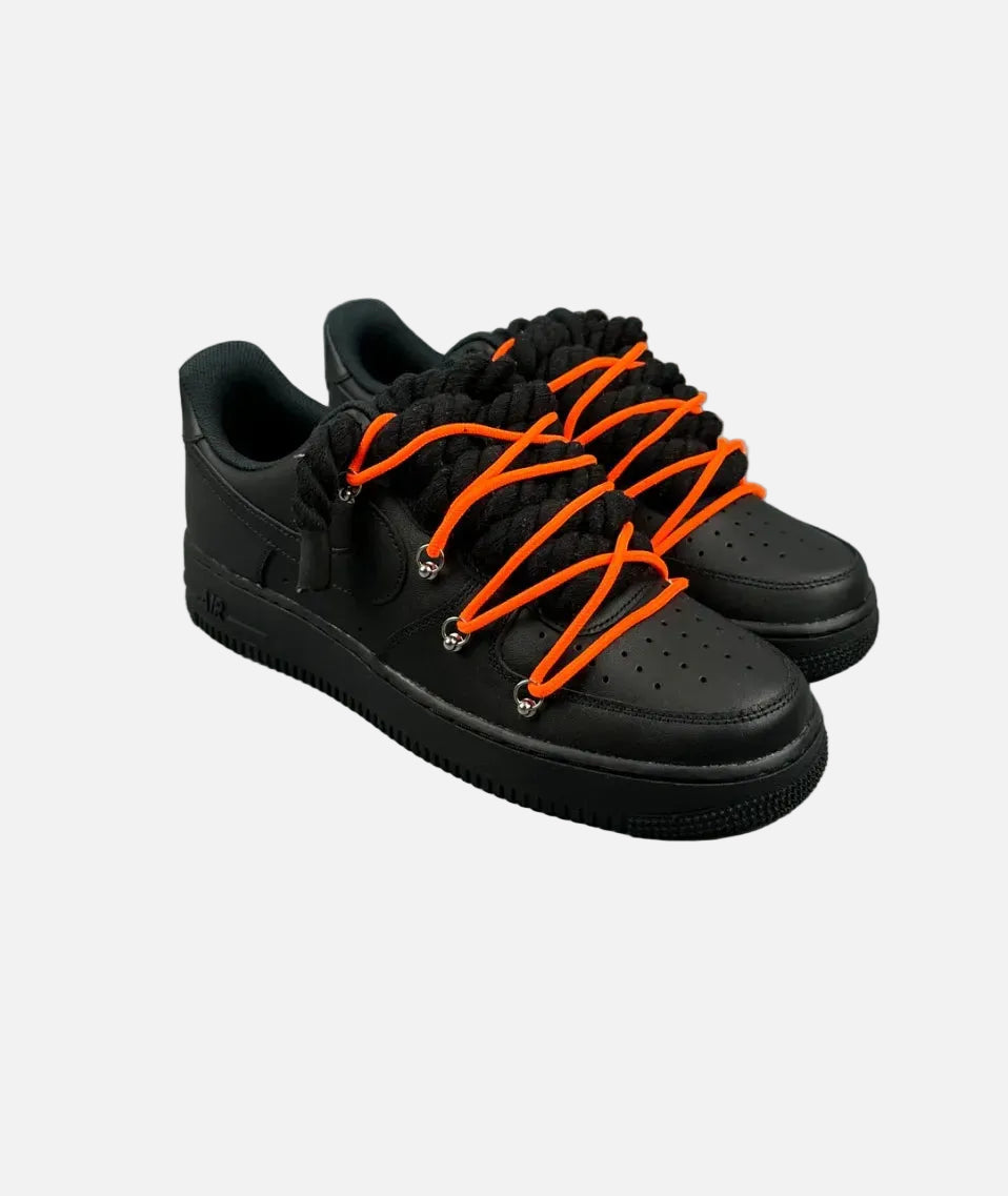 Air Force 1 Black Overlaces Orange