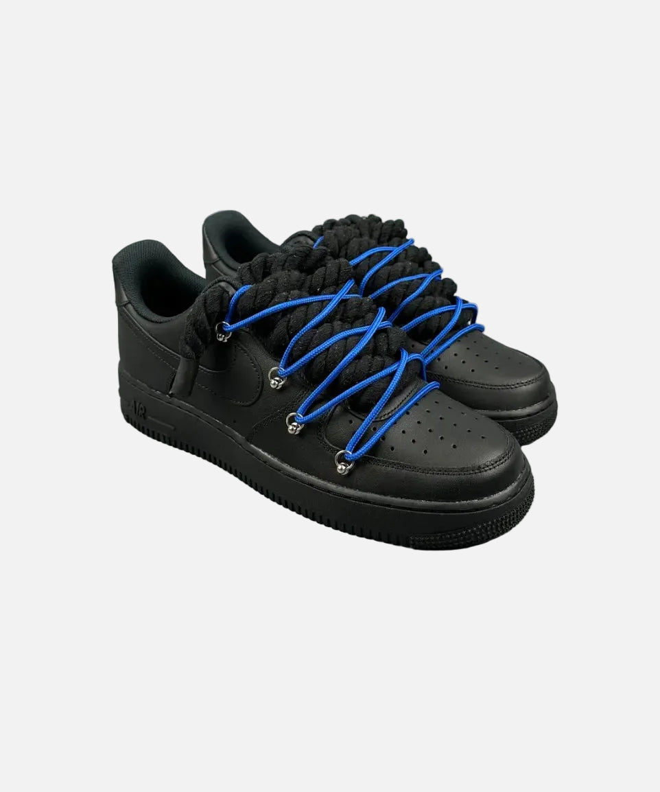 Air Force 1 Black Overlaces Blue