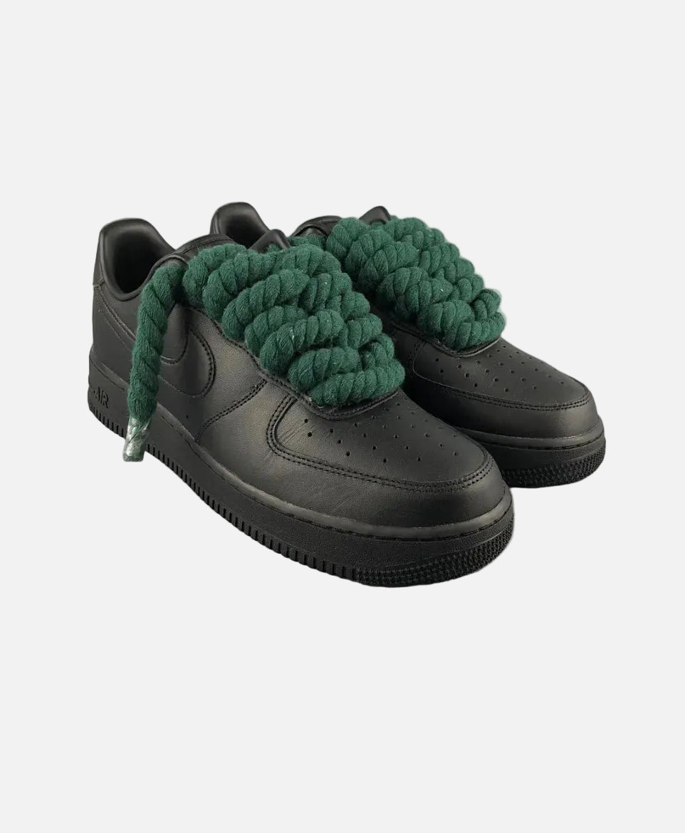 Air Force 1 Black Rope Laces Green