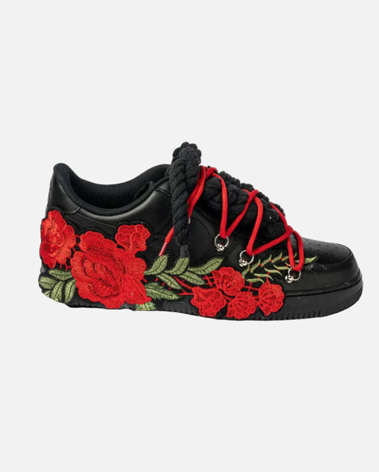 Air Force 1 Black Red Roses